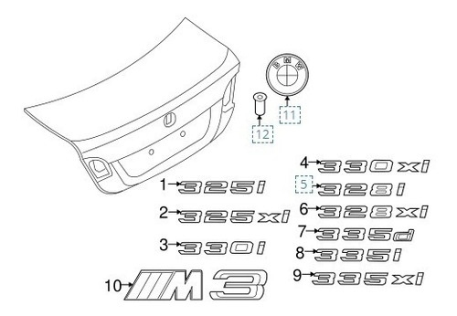 Emblema Bmw M Motorsport M3 320 325 335i 318 328 Original