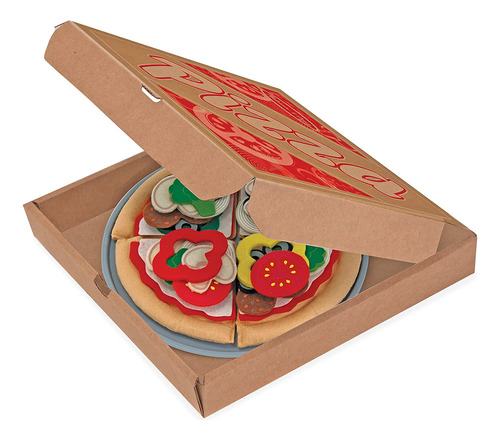 Melissa & Doug Felt Play Food Pizza Set, Pretend Play, Easy