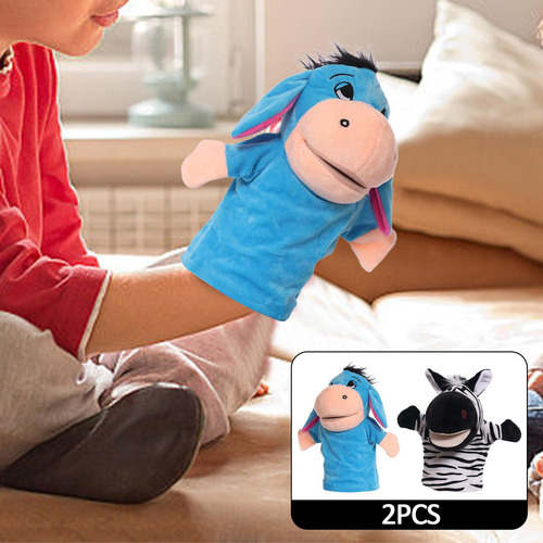 Xsx Títeres De Animales De Peluche Para Niños, Burro Cebra