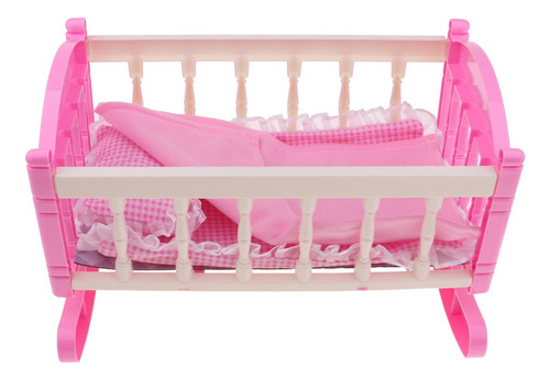 Cama Mecedora Rosa Para Muñecas | Muebles De Juguete Para Be