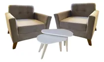 Comprar Sillon Individual X2 + Mesas Ratonas Combo Juego De Living 