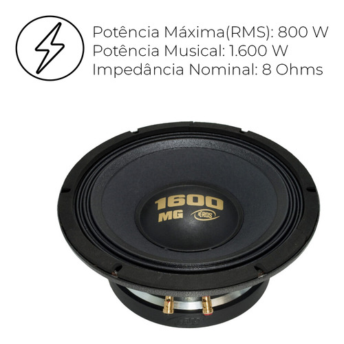 Alto Falante 12 Polegadas Eros Com Potência De 800w Rms