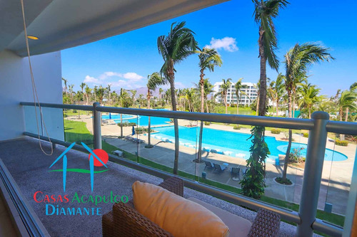 Cad Mayan Lakes View 204. Terraza Con Vista A La Alberca. En Condominio Con Club De Playa