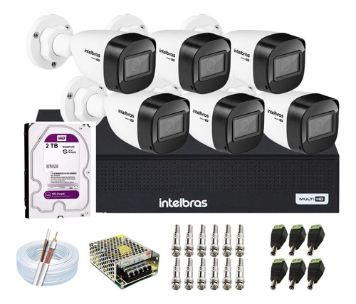 Kit Intelbras 6 Vhd 1130b G7 2.8mm Dvr Mhdx 1008c C/hd 2tb