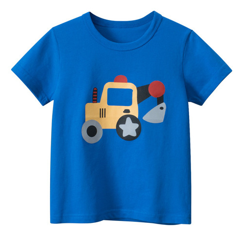 Camiseta De Algodón Con Dibujos Animados Excavator De 27 Niñ