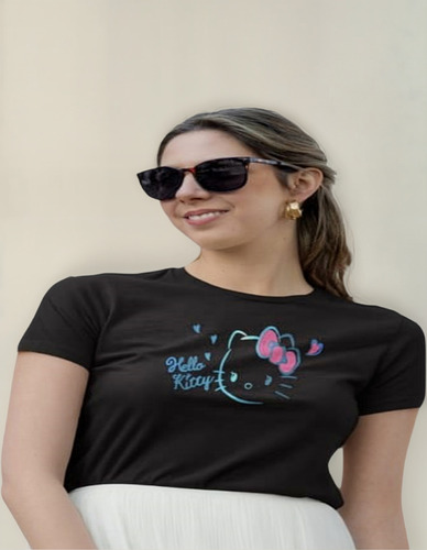 Playera Hello Kitty Azul Amor Y Amistad Sanrio