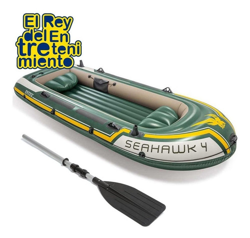 Imagen 3 de 6 de Bote Intex Gomón Inflable 4 Personas + Remo +inflador El Rey
