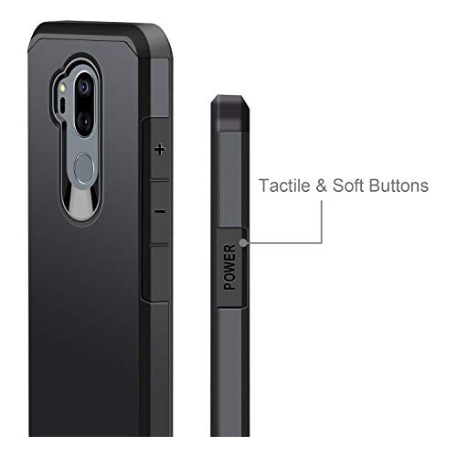 Funda Para LG G7 Thinq Negro Uso Rudo Doble Capa Hybrid