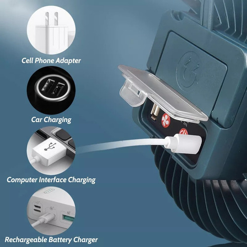 Mini Ventilador De Camping Con Iluminación Portátil Para Car