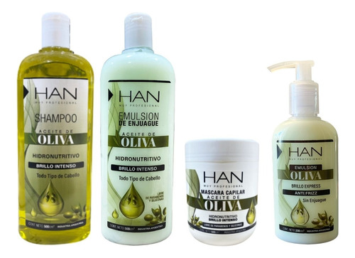 Han Aceite Oliva Shampoo + Enjuague + Mascara + Emulsion