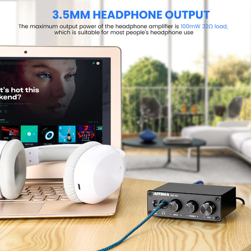 Aiyima Dac-a2 Headphone Amplifier With Bass Treble Controls Color Black Potencia de salida RMS 0 W