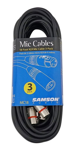 Imagen 3 de 10 de Samson Mc18xlr Pack De 3 Cables Canon Canon 6 Metros La Roca
