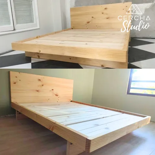 Cama Con Respaldo King Omi Cerchastudio Madera Sólida