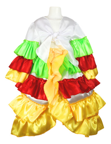 Disfraz Rumbera De Colores Niña Multicolor Talla 8 Años