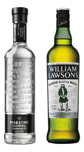 1 Tequila Maestro Dobel Cristalino 700 Ml Y 1 Whisky William