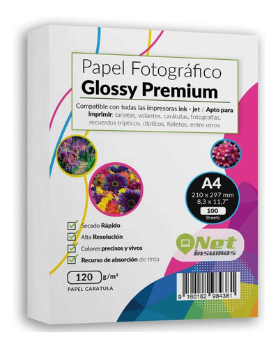 Papel Fotográfico A4 120g Pack 100