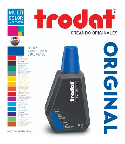 Tinta Azul Para Sellos Autoentintables Trodat 28ml Original