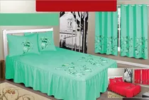 Comprar Jogo De Quarto Casal 4 Peças (1 Colcha 2 Fronhas 1 Cortina)