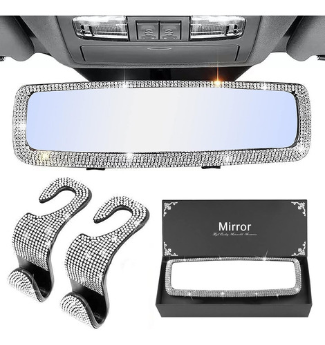 ,, Cristal Diamantes Espejo Retrovisor Para Coche Ganchos