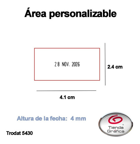 Sello Fechador Automático Uso Rudo 4.1x2.4 Cm Trodat 5430