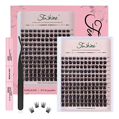 Kit De Extensiones De Pestañas De Clúster, 144 Pcs Kit De Ex