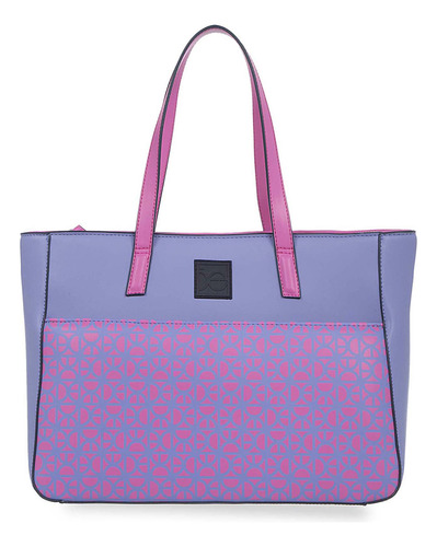 Bolsa Cloe Para Mujer Tote Compartimento Frontal Con Cierre Color Violeta