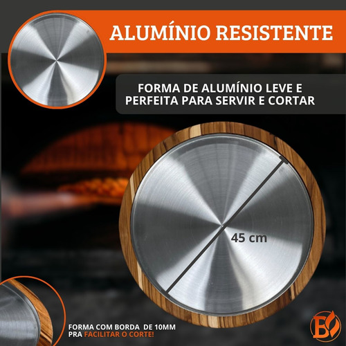 Kit 10 Suporte Bandeja 45 Cm Para Pizza Com Forma Alumínio