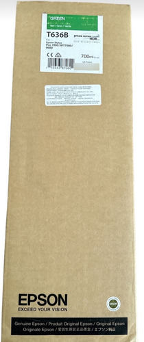Cartucho Tinta Para Plotter T636b Green Original 700ml