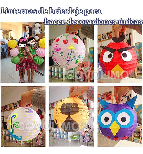 10 Lamparas Chinas Sales Globos De Papel 25 Cm