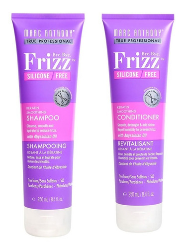 Bye. Bye. Frizz Shampoo Y Acondicionador Sin Siliconas 250ml 2pack Por Marc Anthony True Professional