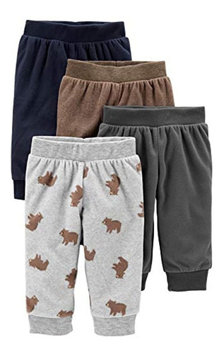 Paquete De 4 Pantalones De Forro Polar Para Niños De Simple