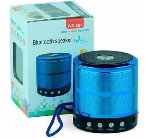 Caixa De Som Portátil Speaker Ws-887 - Azul