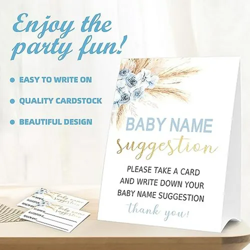Juego De Nombres Para Baby Shower - Carteles Y Tarjetas Boho