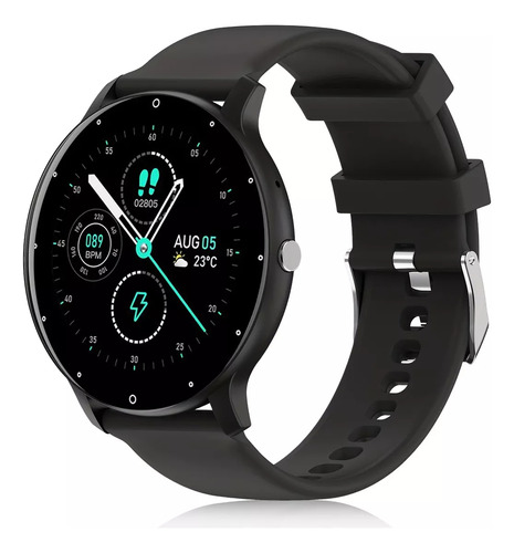 Reloj Inteligente Mresxserm Bt Deportivo Impermeable Para Hombre Color De La Caja Azul Color De La Correa Negro Color Del Bisel Negro