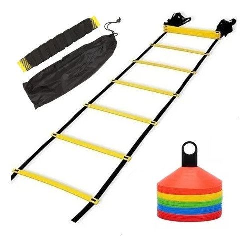 Set Escalera 5.5mts +50 Conos + Soporte Entrenamiento Fútbol