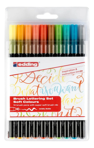 Marcador Punta Pincel Edding 1340 Set Pack 10 Colores Pastel