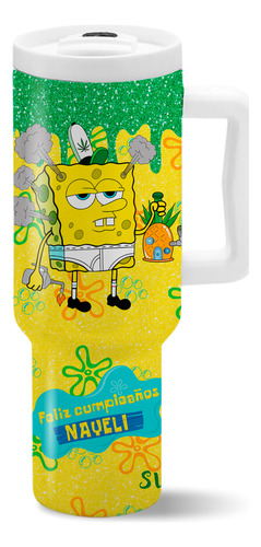 Termo 1.2 Litros Bob Esponja Cumpleaños Personalizado