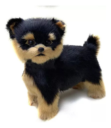Peluche Realista De Perro Yorkie Con Forma De Cachorro Reali Color Negro