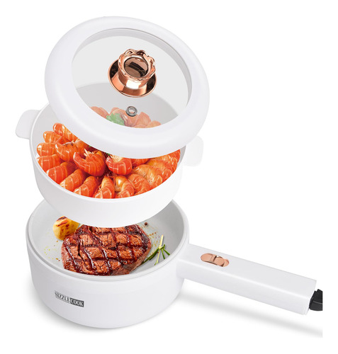 Sizzlecook Mini Olla Caliente Electrica De 1.6l Con Vapor, C