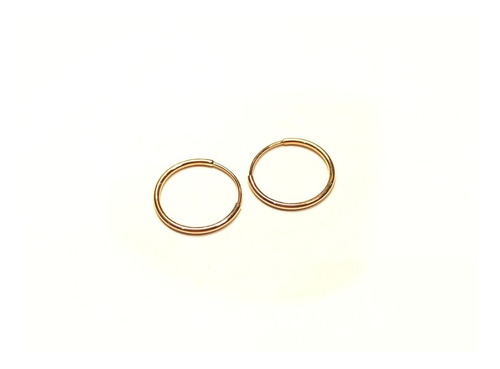 Aros Argollas Cubanitos Chicos 12mm De Oro 18k Nena Mujer