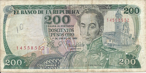 Colombia 200 Pesos Oro 1 Enero 1982