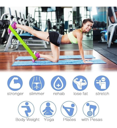 Imagen 6 de 9 de Bandas De Resistencia Elásticas Para Yoga O Ejercicio, 5 U.
