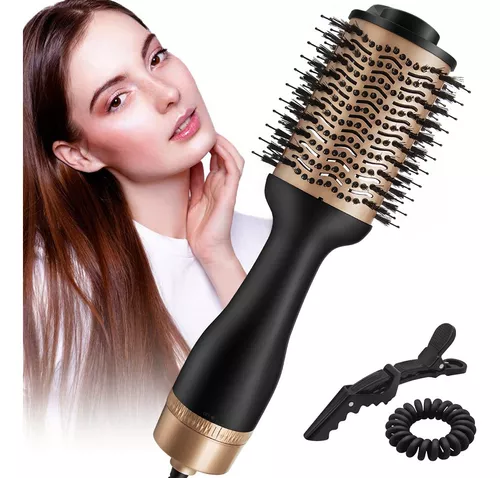 Cepillo Secador de Cabello, 4 en 1 Cepillo Alisador de Pelo de Iones  Negativos, 1200w Secador de Pelo Eléctrico de Voluminizador para Todo Tipo  de Cabello, 360°, Verde : : Belleza