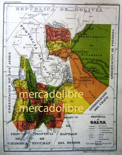 Plano Color 1917 Provincia De Salta Ferrocarril Tren Mapa