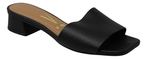 Sandalia Negra De Tacon Bajo Zapatos Mujer Vizzano 6454100