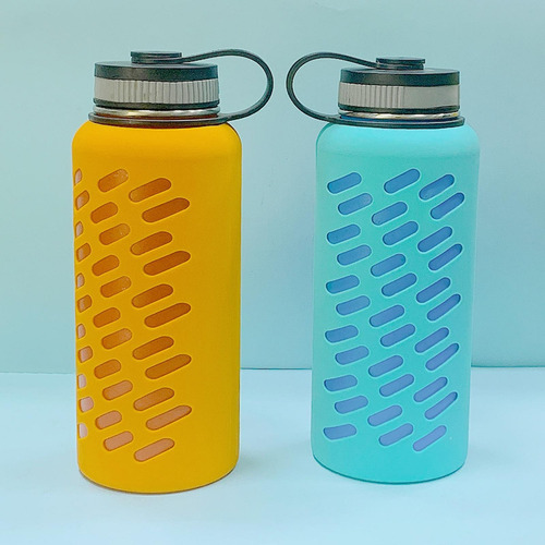 Botella De Agua De Vidrio Funda Protectora De Silicona Funda