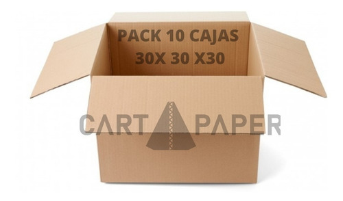 Imagen 1 de 4 de Cajas De Cartón 30x30x30 / Pack 10 Cajas / Cart Paper