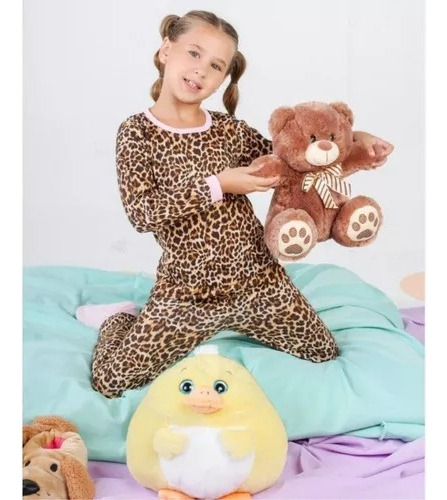 Pijama Animal Print Infantil Niña Invierno Algodón