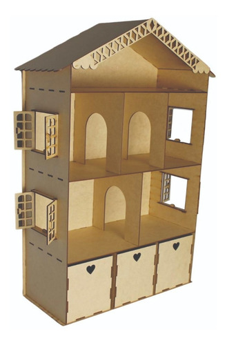 Imagem 5 de 5 de Casinha Com Móveis Mdf Organizador Para Meninas
