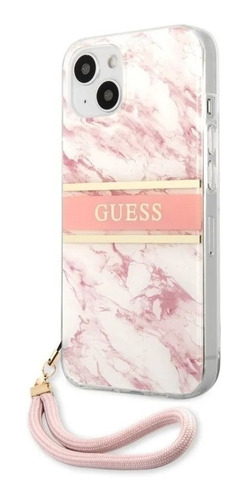 Funda Protector Guess Marble Pink Strap iPhone 14